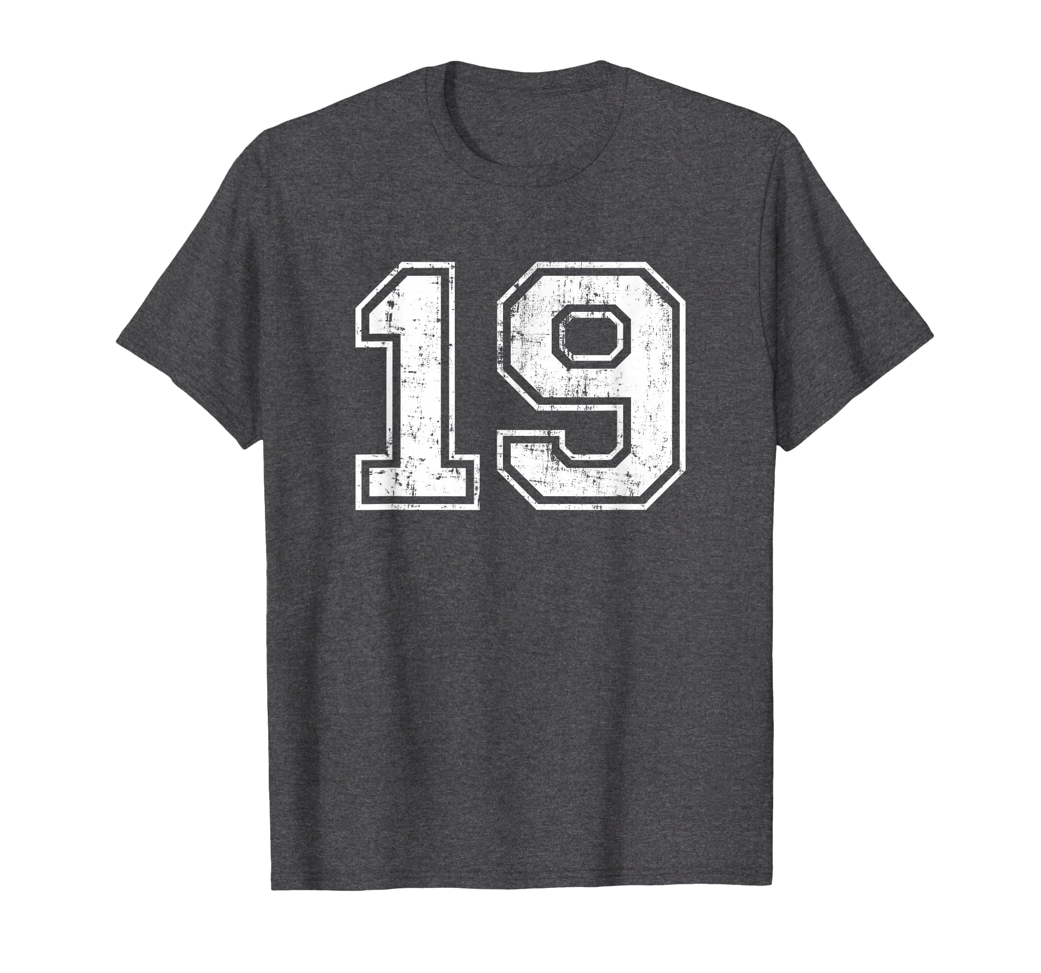 Number 19 Varsity Distressed Sports T-Shirt - Streetwear Style for Adults - T-Shirt, Sweatshirt, Hoodie