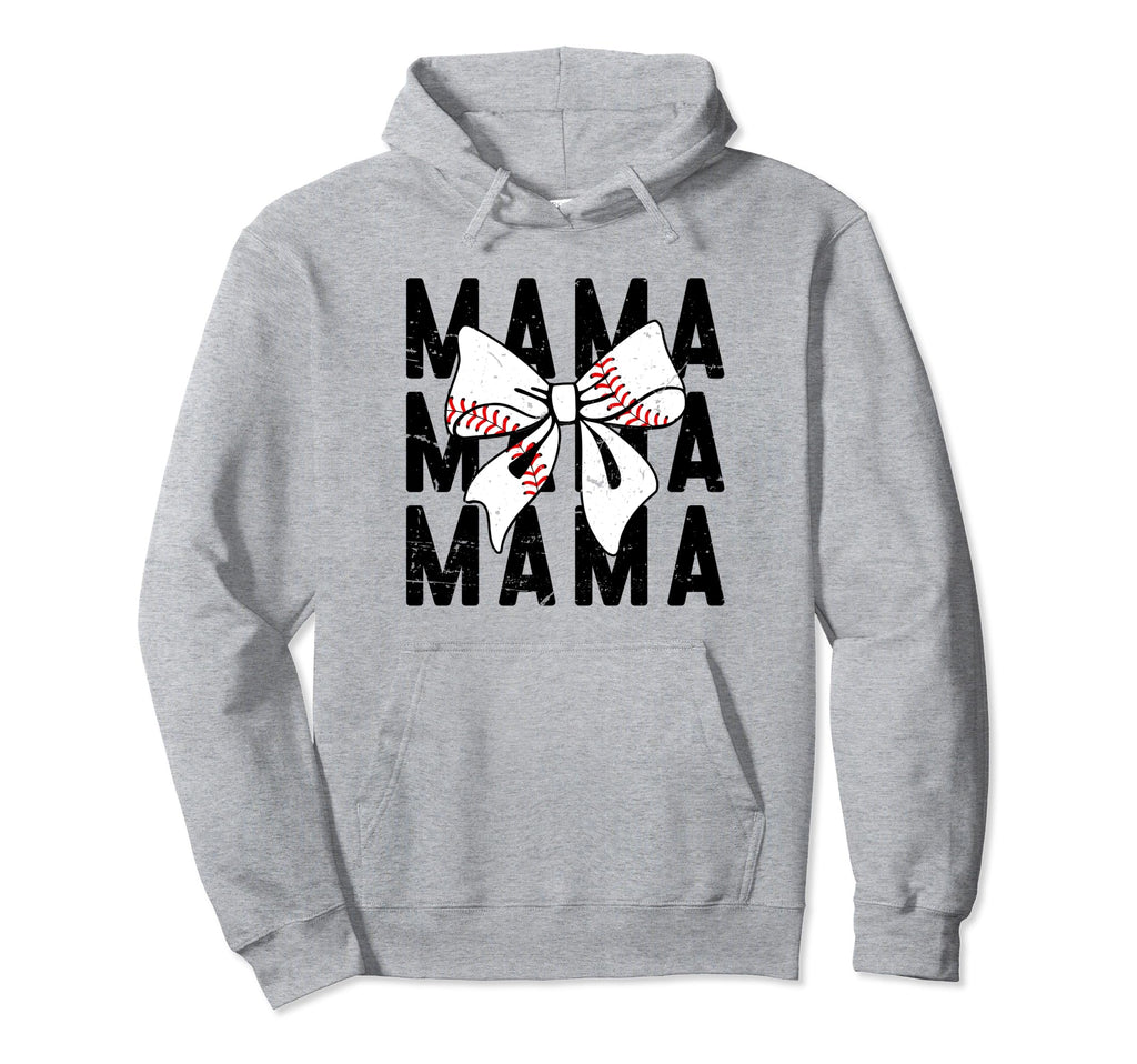 Coquette Groovy Baseball Mama Bow Baseball Hoodie - Unique Graphic Unisex - T-Shirt, Sweatshirt, Hoodie