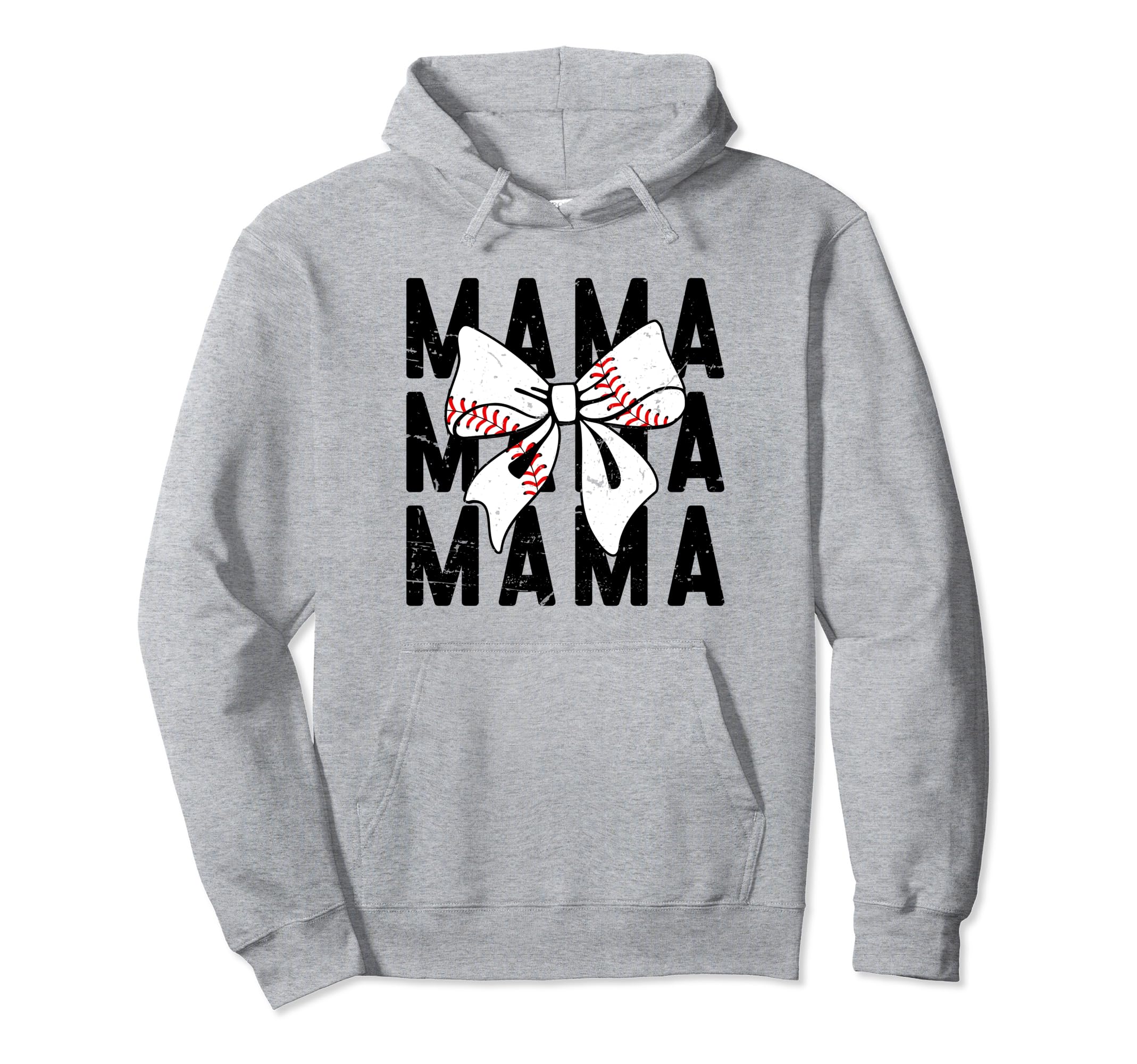 Coquette Groovy Baseball Mama Bow Baseball Hoodie - Unique Graphic Unisex - T-Shirt, Sweatshirt, Hoodie