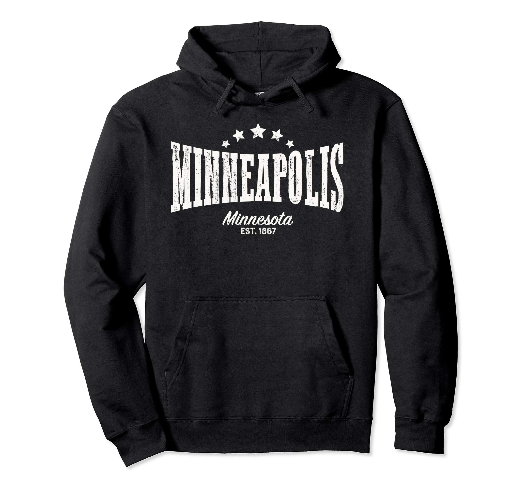 Minneapolis Mn Distressed Home City Pride Hoodie - Unique Graphic Unisex - T-Shirt, Sweatshirt, Hoodie