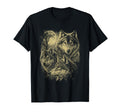 Wolf 90S Under Moon Grunge Wolf Faded T-Shirt - Minimalist Print for Adults - T-Shirt, Sweatshirt, Hoodie