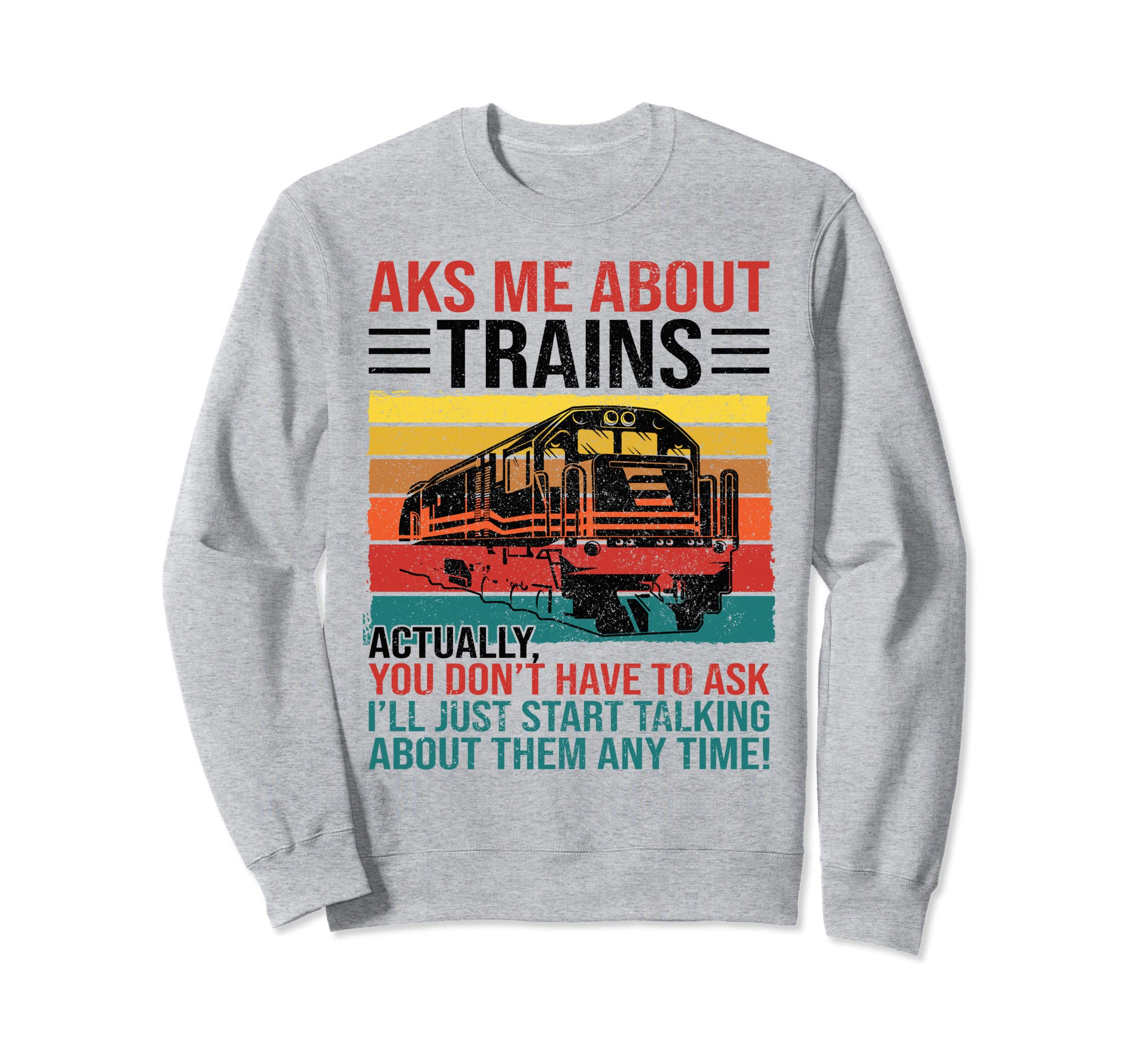 Train Distressed Engineer Sweatshirt - Fun Novelty Design for Adults - T-Shirt, Sweatshirt, Hoodie