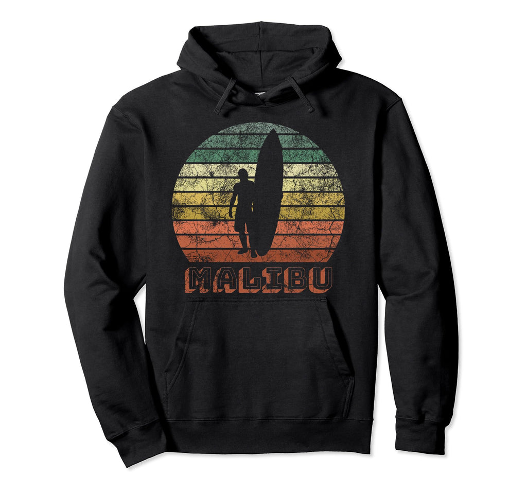 Malibu Beach California Surfer Sunset Hoodie - Novelty Apparel Men Women - T-Shirt, Sweatshirt, Hoodie