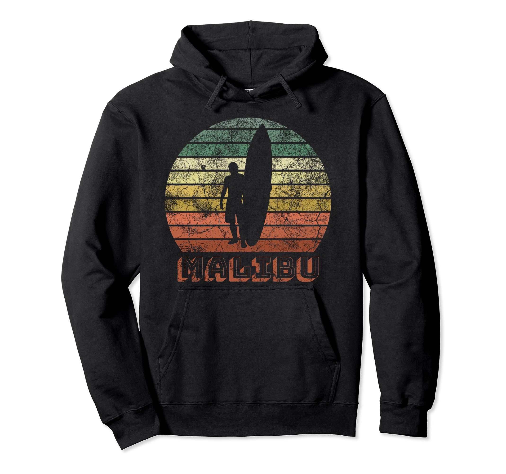 Malibu Beach California Surfer Sunset Hoodie - Novelty Apparel Men Women - T-Shirt, Sweatshirt, Hoodie