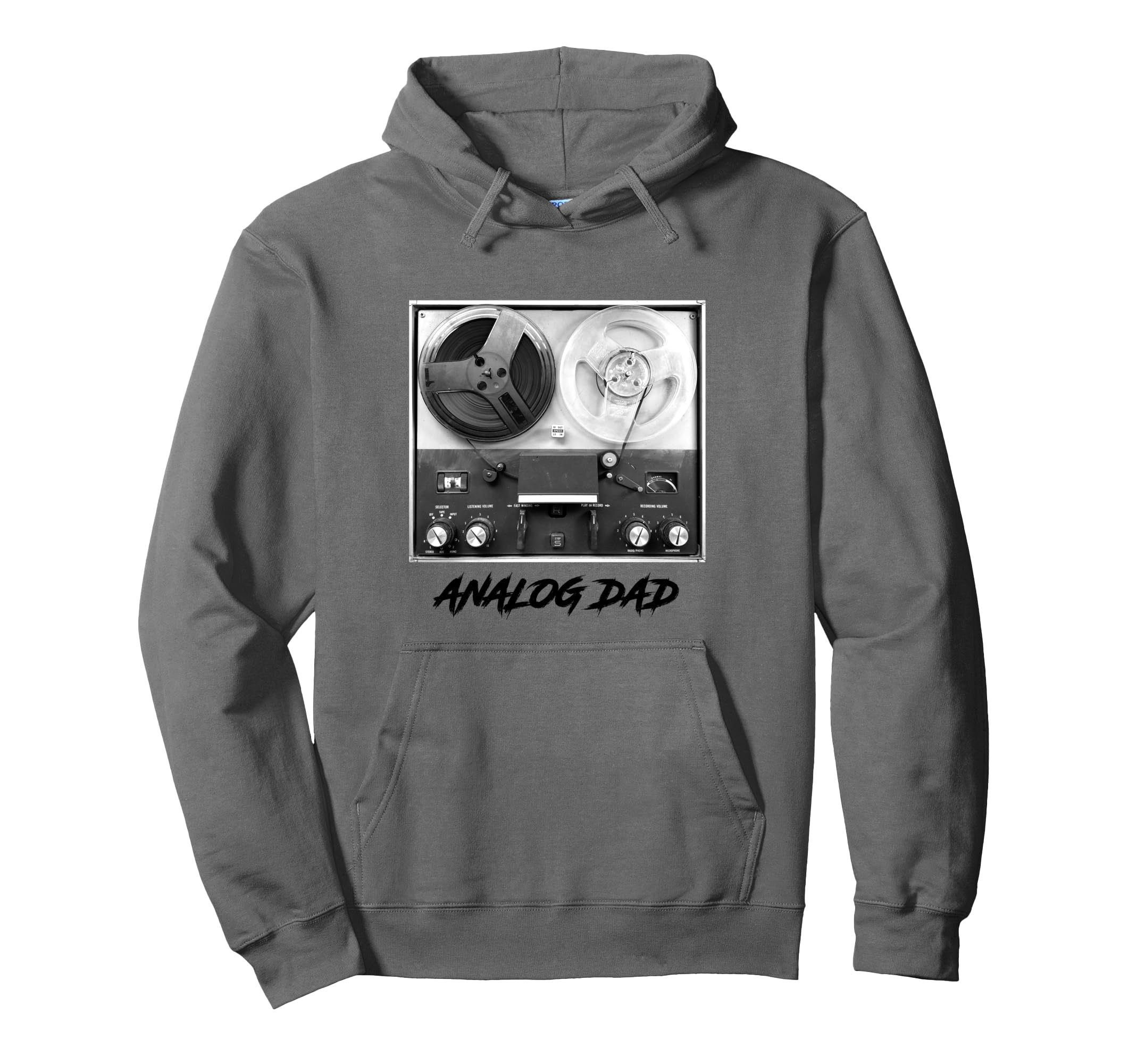 Analog Dad Reel To Reel Cassette Hoodie - Fun Novelty Design for Adults - T-Shirt, Sweatshirt, Hoodie