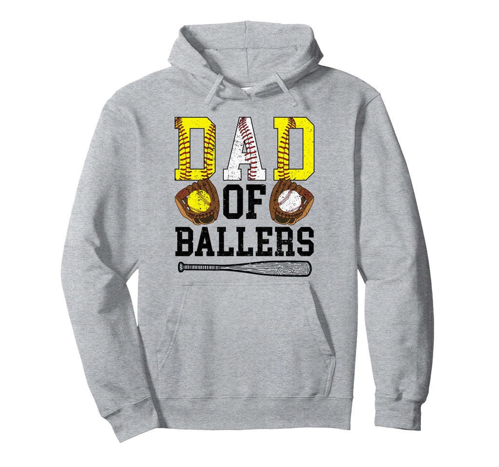 Dad Ballers Softball Baseball Dad Hoodie - Trendy Graphic Unisex - T-Shirt, Sweatshirt, Hoodie