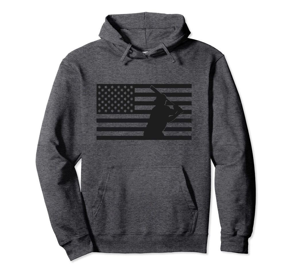 American Flag Baseball Baseball Hoodie - Aesthetic Graphic Men Women - T-Shirt, Sweatshirt, Hoodie