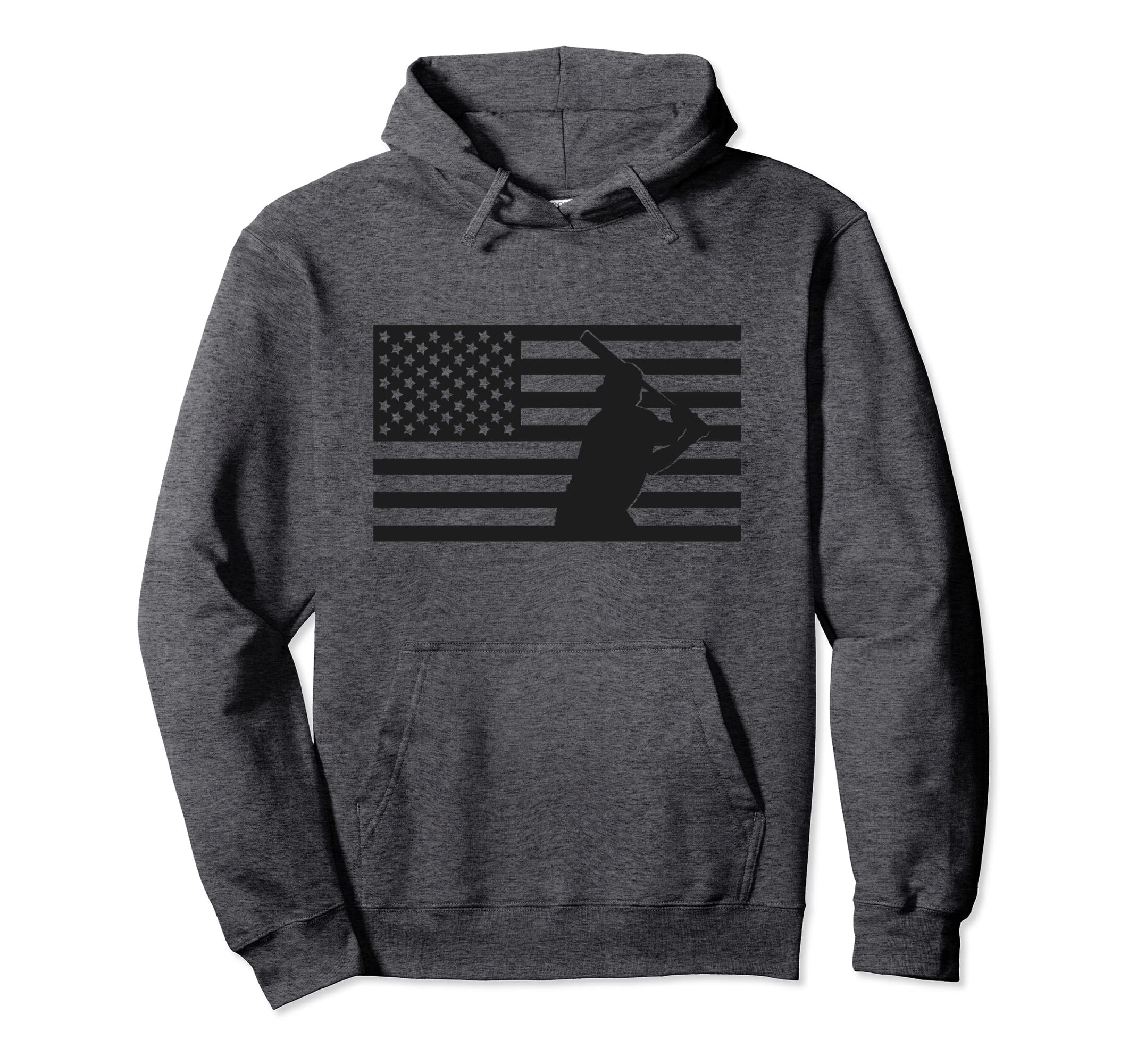 American Flag Baseball Baseball Hoodie - Aesthetic Graphic Men Women - T-Shirt, Sweatshirt, Hoodie