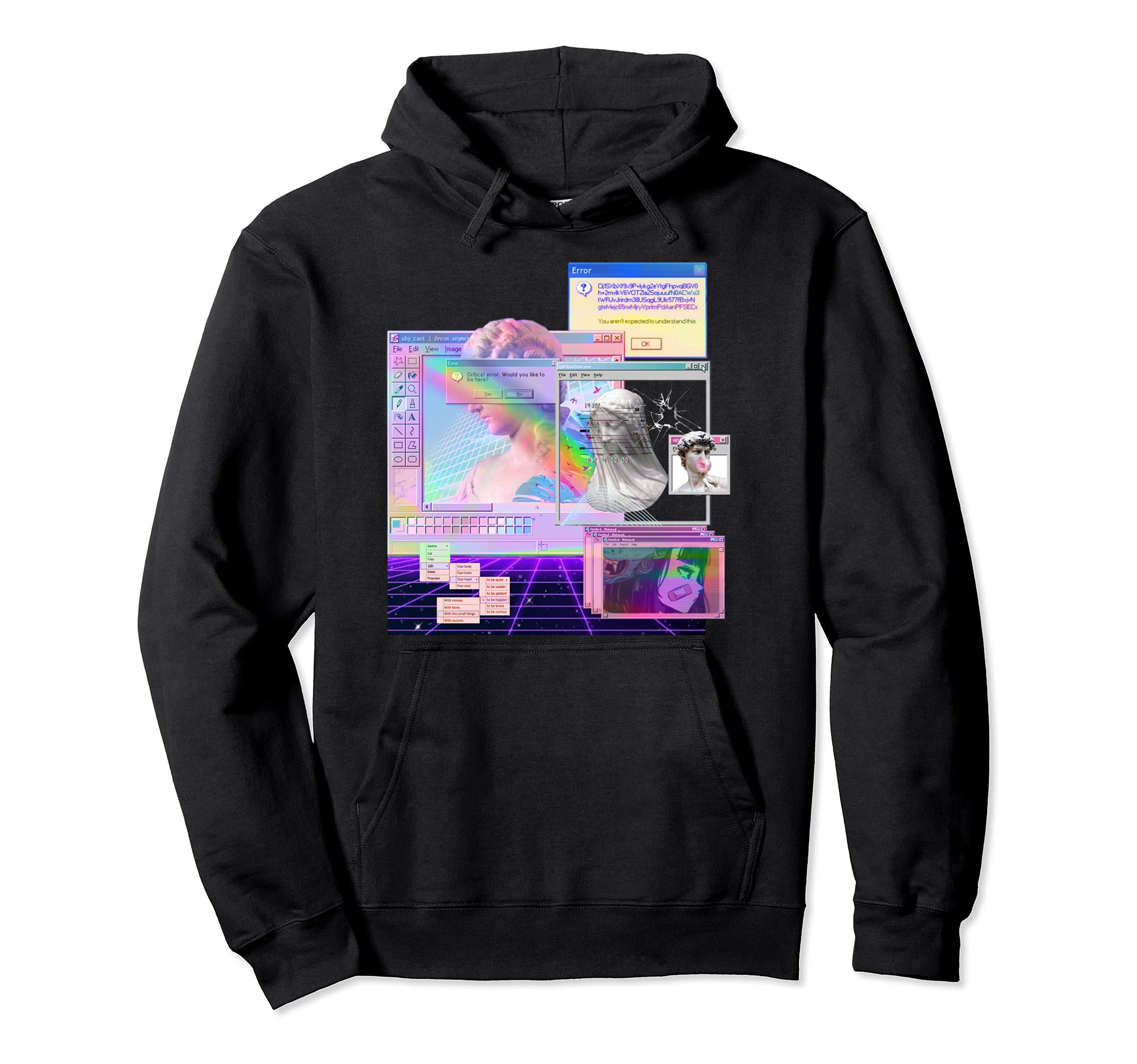 Vaporwave Aesthetic Pc Trippy Art 90S Hoodie - Minimalist Print for Adults - T-Shirt, Sweatshirt, Hoodie
