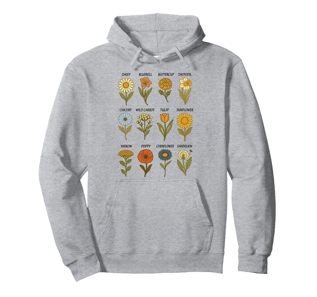 Floral Wildflower Boho Summer Flower Hoodie - Minimalist Print Unisex - T-Shirt, Sweatshirt, Hoodie