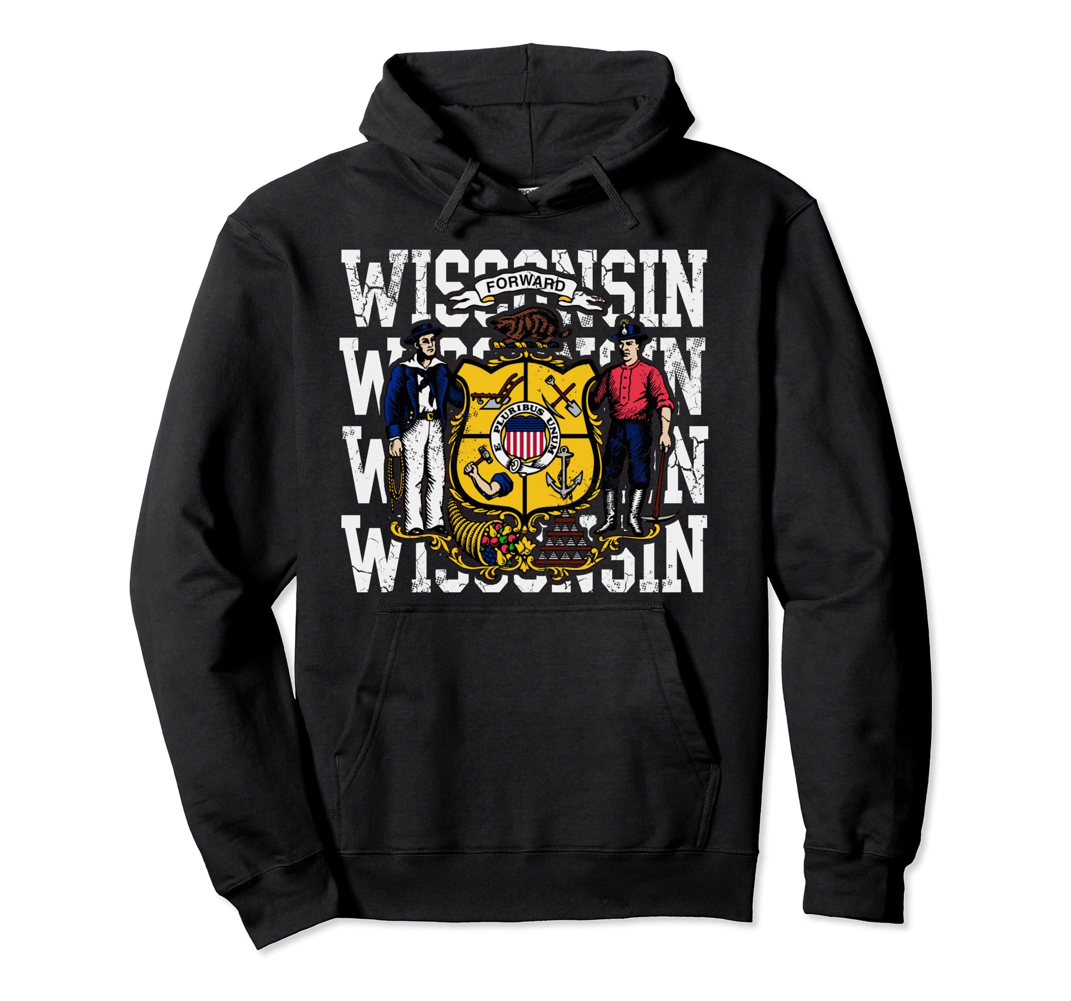 Wisconsin State Flag Home Family Hoodie - Unique Graphic Men Women - T-Shirt, Sweatshirt, Hoodie