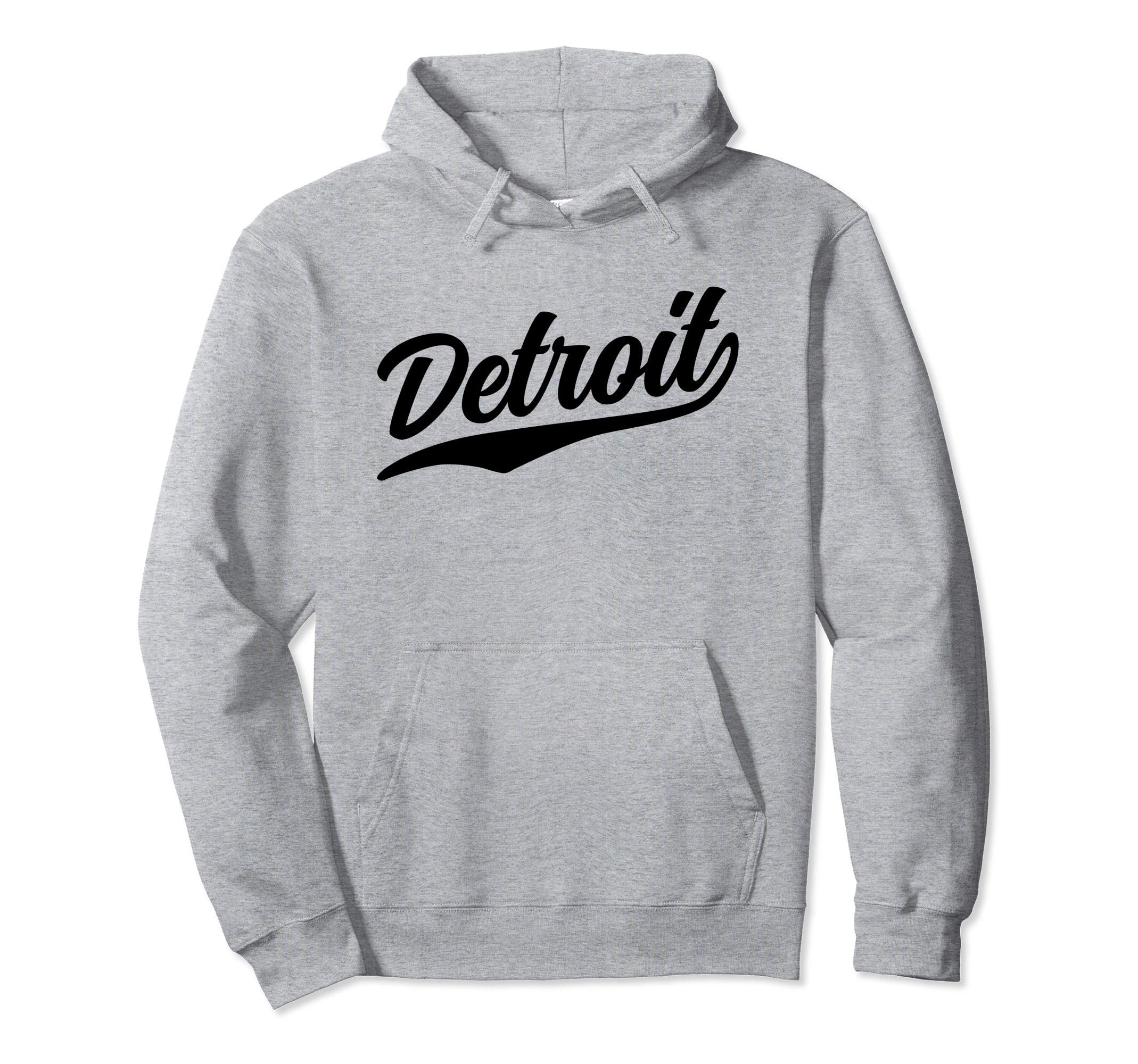 Detroit Michigan 1970S Old School Swoosh Hoodie - Trendy Graphic for Adults - T-Shirt, Sweatshirt, Hoodie