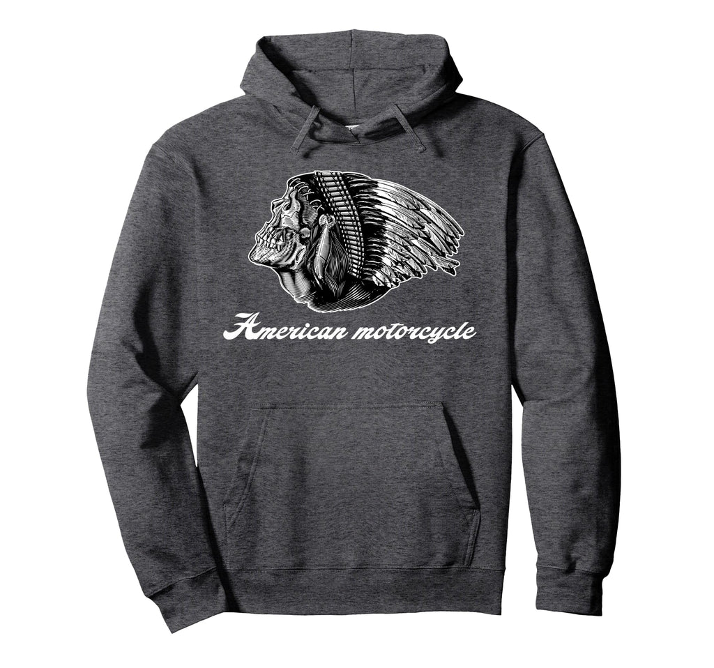American Motorcycle Skull Native Hoodie - Streetwear Style for Adults - T-Shirt, Sweatshirt, Hoodie
