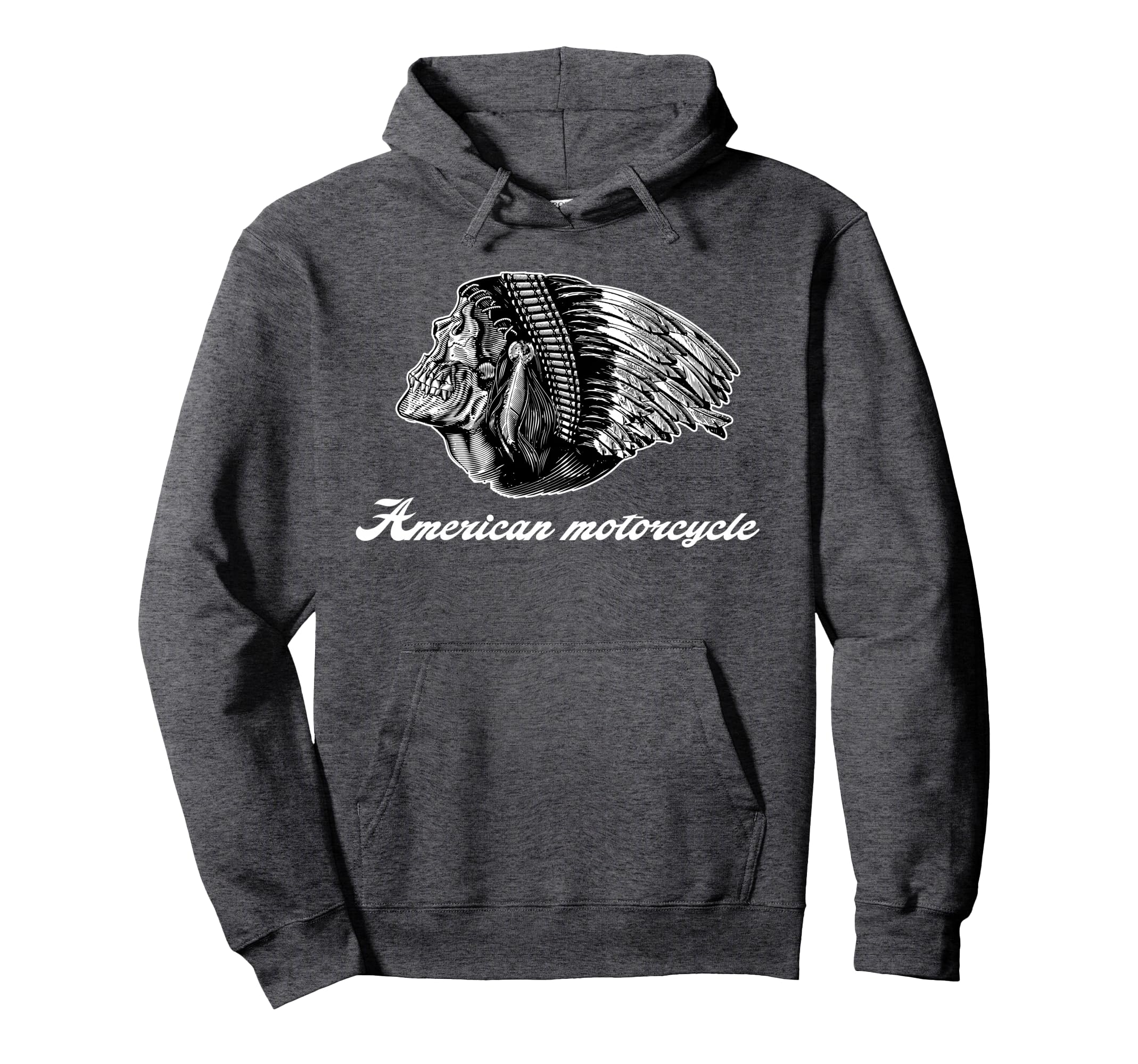 American Motorcycle Skull Native Hoodie - Streetwear Style for Adults - T-Shirt, Sweatshirt, Hoodie