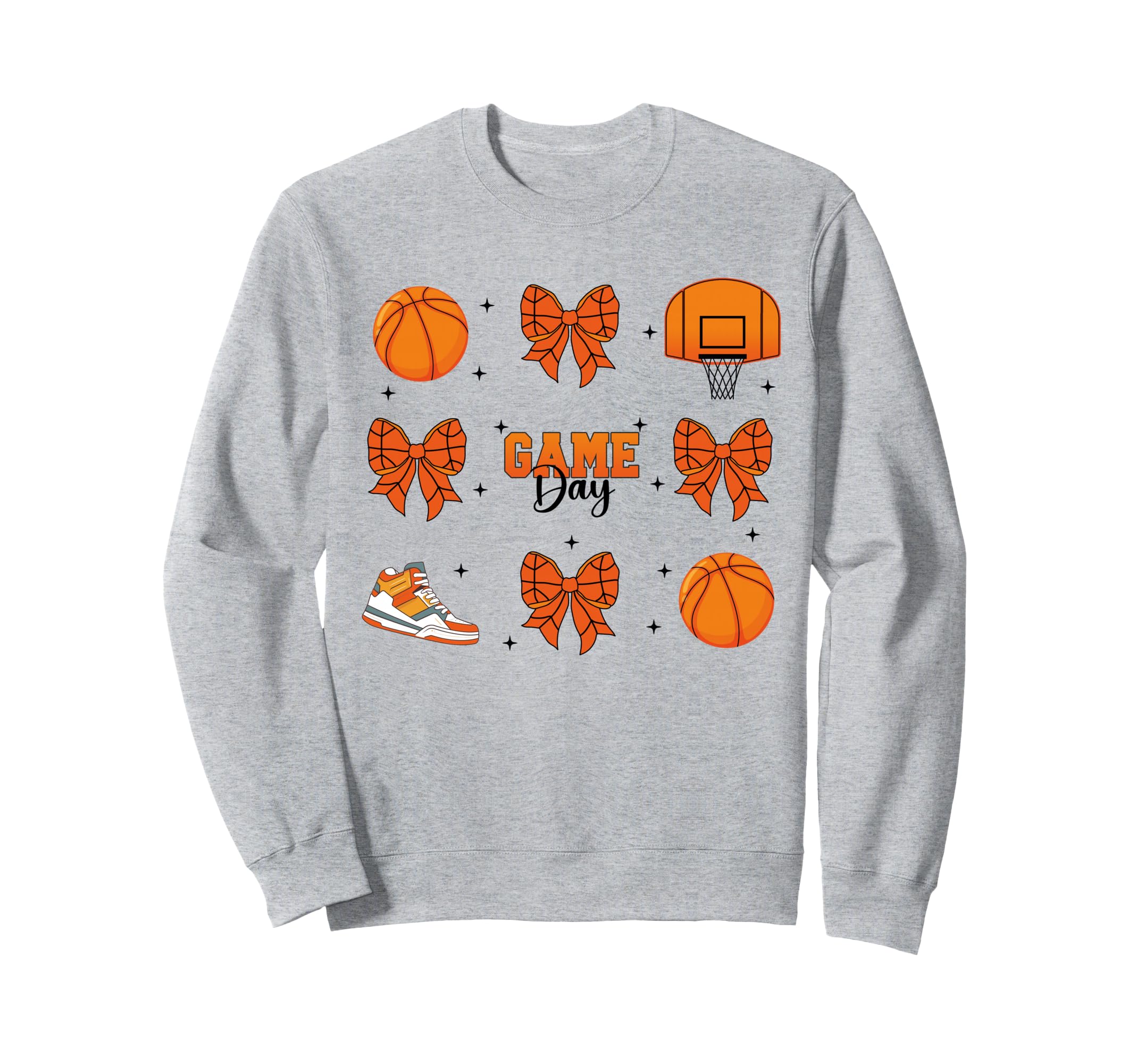 Coquette Basketball Bow Game Day Sweatshirt - Minimalist Print Unisex - T-Shirt, Sweatshirt, Hoodie