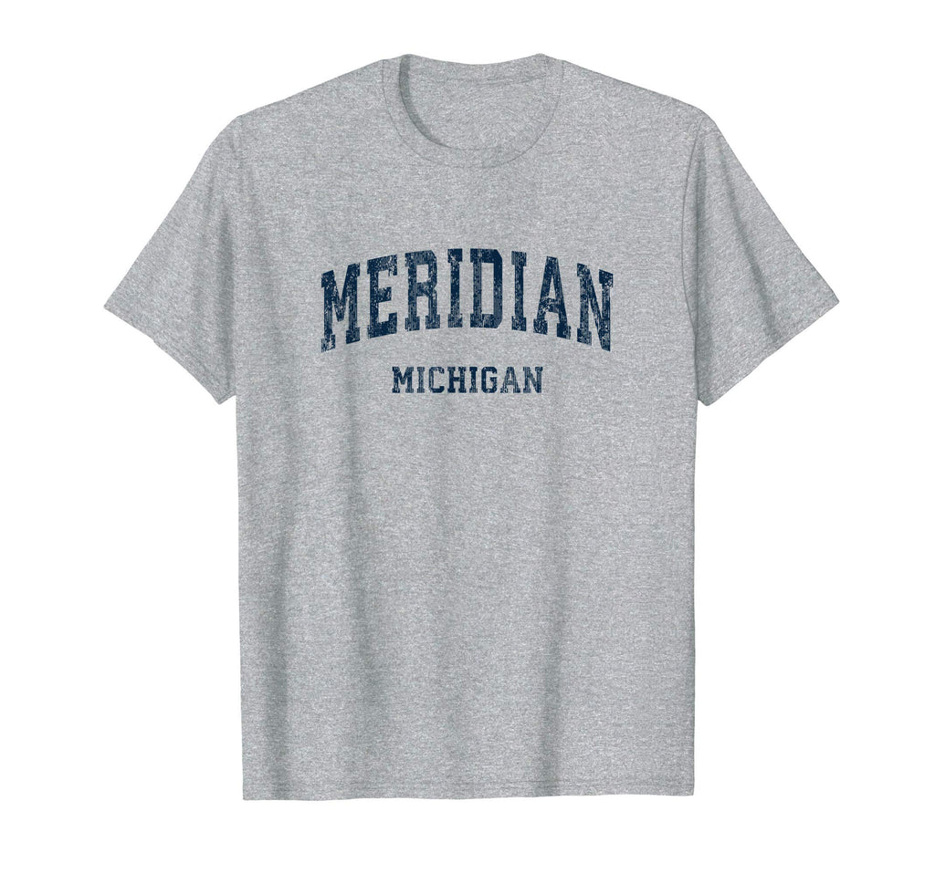 Meridian Michigan Mi Varsity T-Shirt - Fun Novelty Design for Adults - T-Shirt, Sweatshirt, Hoodie