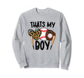 Thats My Son Leopard Heart Baseball Mom Sweatshirt - Unique Graphic Unisex - T-Shirt, Sweatshirt, Hoodie