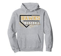 Hawks Baseball Home Plate Gold Hawk Pride Hoodie - Unique Graphic Unisex - T-Shirt, Sweatshirt, Hoodie