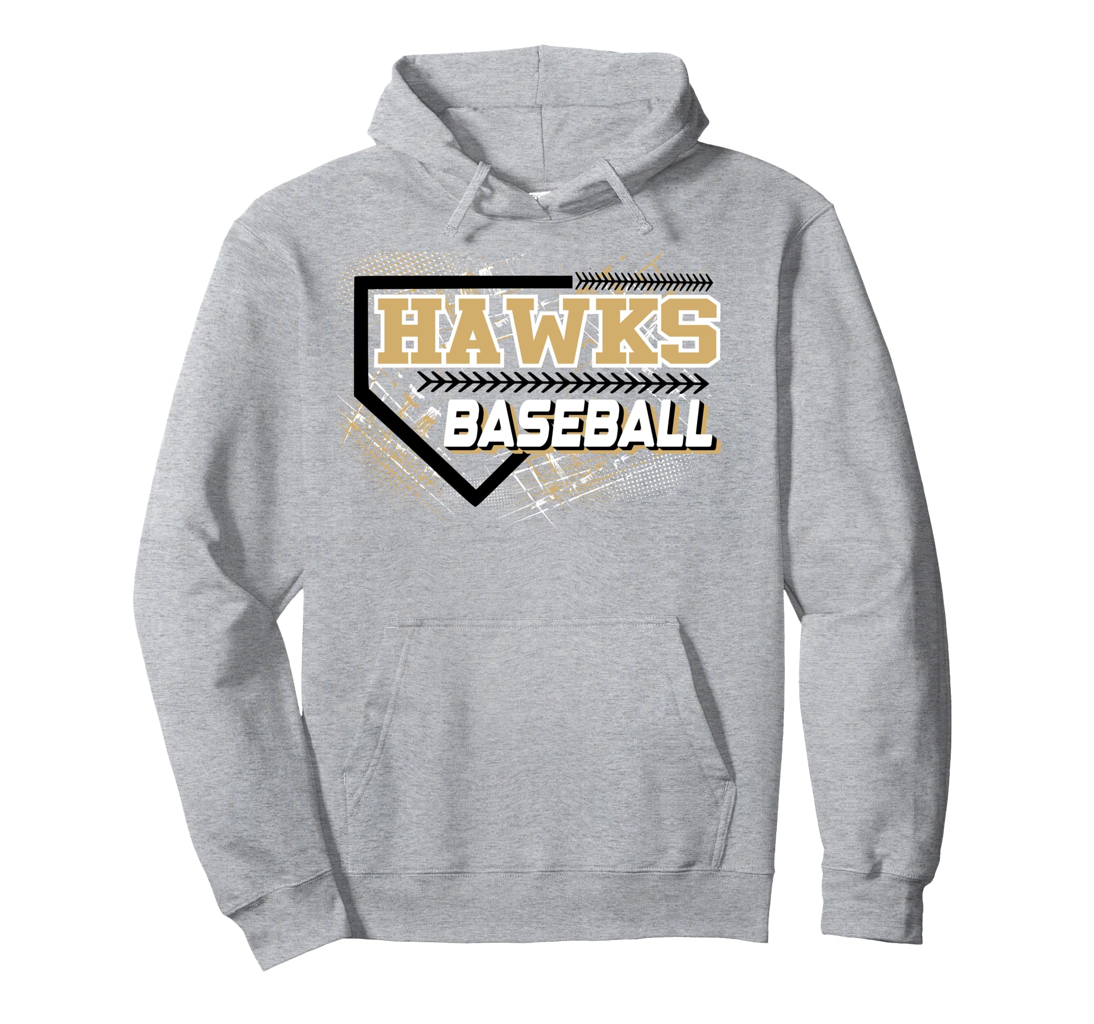 Hawks Baseball Home Plate Gold Hawk Pride Hoodie - Unique Graphic Unisex - T-Shirt, Sweatshirt, Hoodie