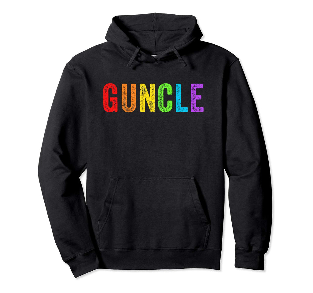 Guncle Gay Uncle Rainbow Lgbtq Distressed Hoodie - Graphic Print for Adults - T-Shirt, Sweatshirt, Hoodie