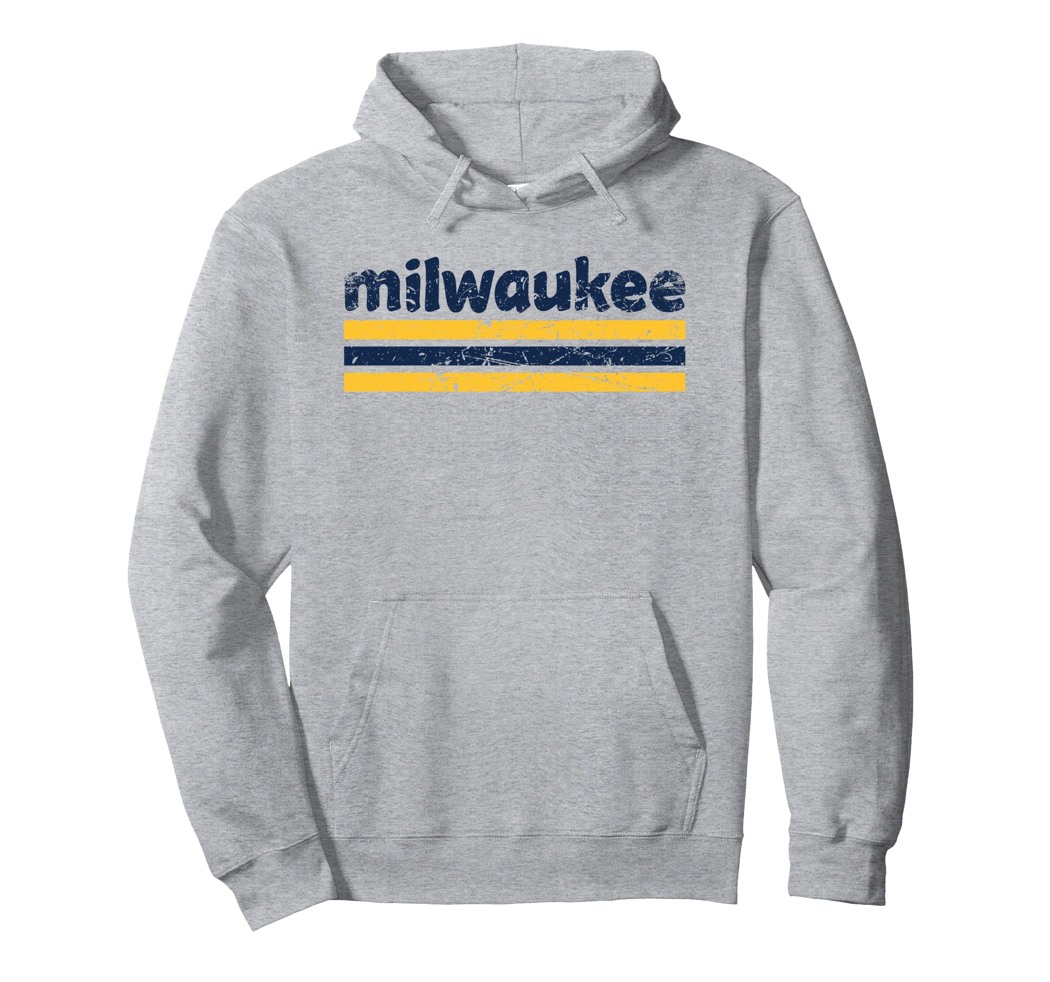 Milwaukee Wisconsin Three Stripe Hoodie - Minimalist Print Men Women - T-Shirt, Sweatshirt, Hoodie