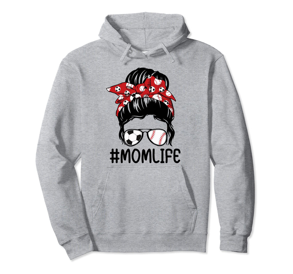 Mom Life Softball Baseball And Soccer Hoodie - Graphic Print for Adults - T-Shirt, Sweatshirt, Hoodie