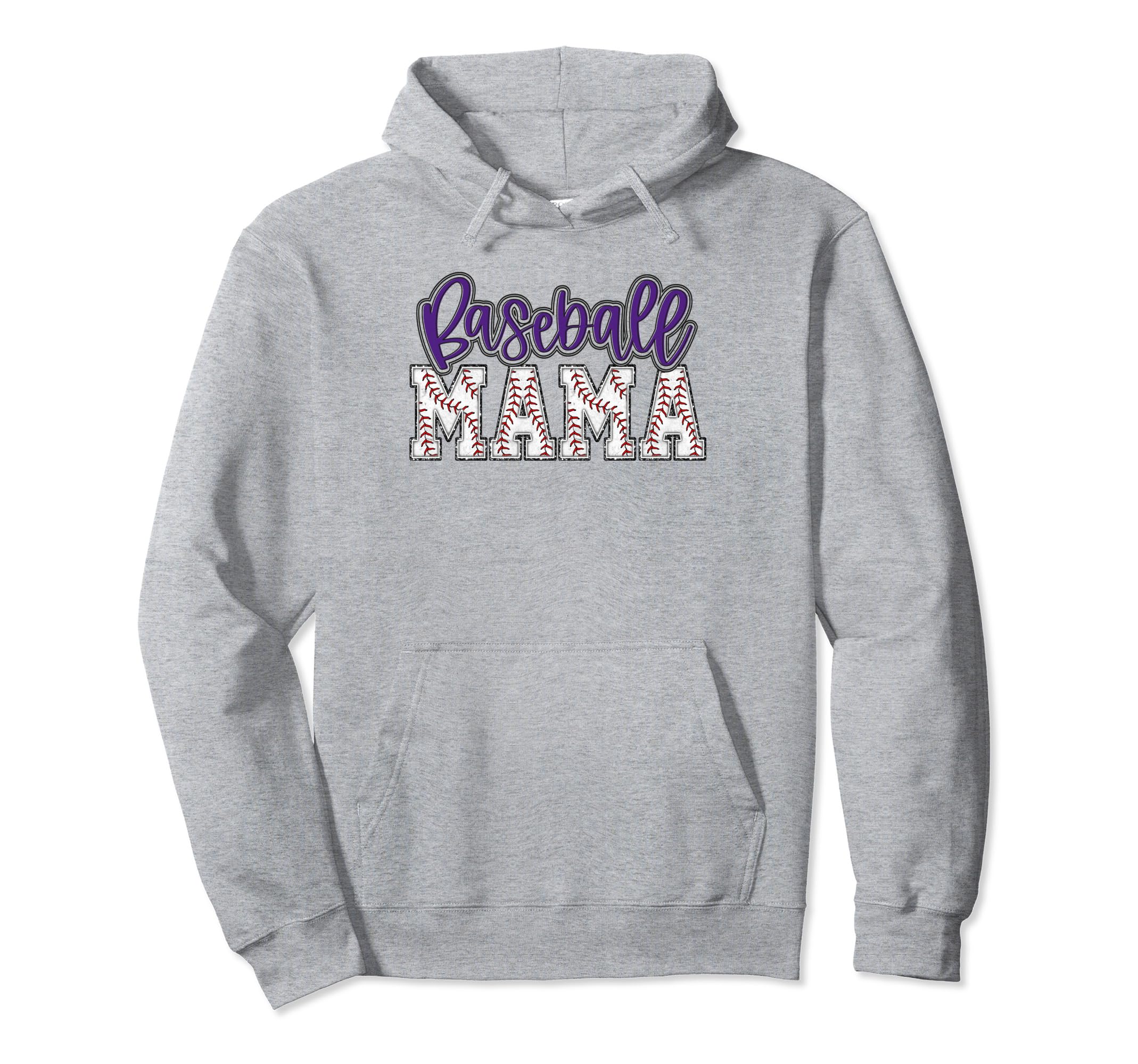 Baseball Mom Purple Baseball Mama Hoodie - Streetwear Style Men Women - T-Shirt, Sweatshirt, Hoodie