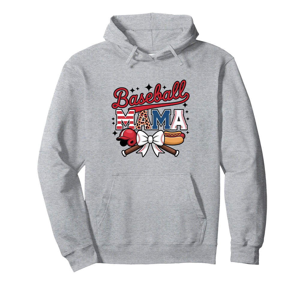 Coquette American Baseball Mom Mama Hoodie - Fun Novelty Design for Adults - T-Shirt, Sweatshirt, Hoodie