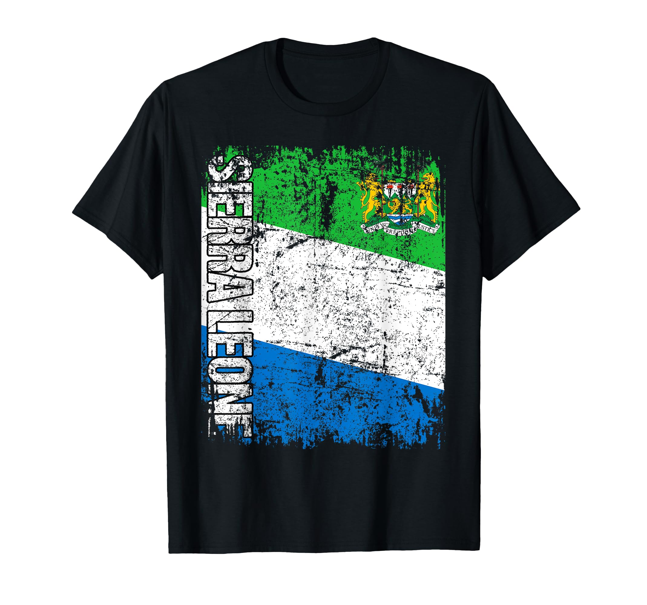 Sierra Leone Flag Distressed Sierra Leone T-Shirt - Graphic Print Men Women - T-Shirt, Sweatshirt, Hoodie