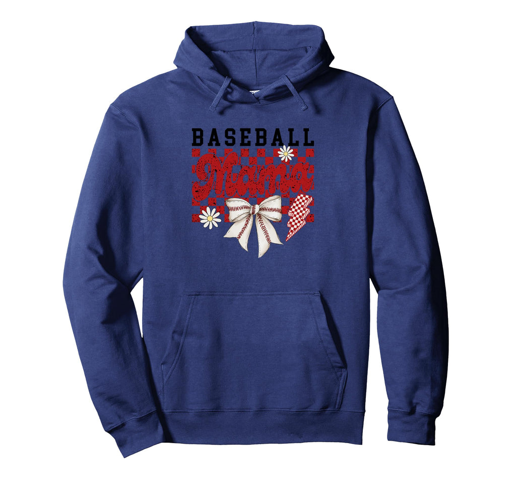 Baseball Mama Checkered Daisy Lightning Hoodie - Custom Art Print Unisex - T-Shirt, Sweatshirt, Hoodie