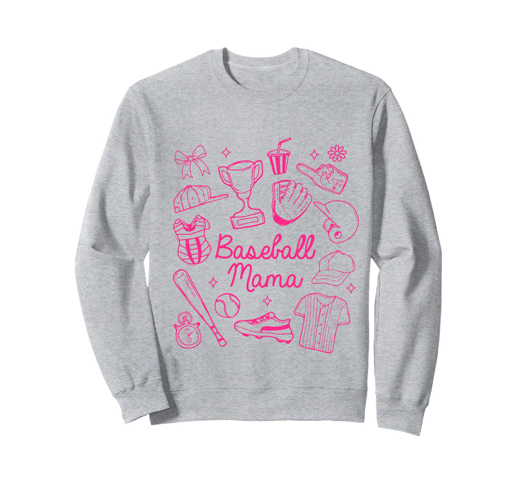 Baseball Mama Doodles Game Day Vibes Sweatshirt - Streetwear Style Unisex - T-Shirt, Sweatshirt, Hoodie