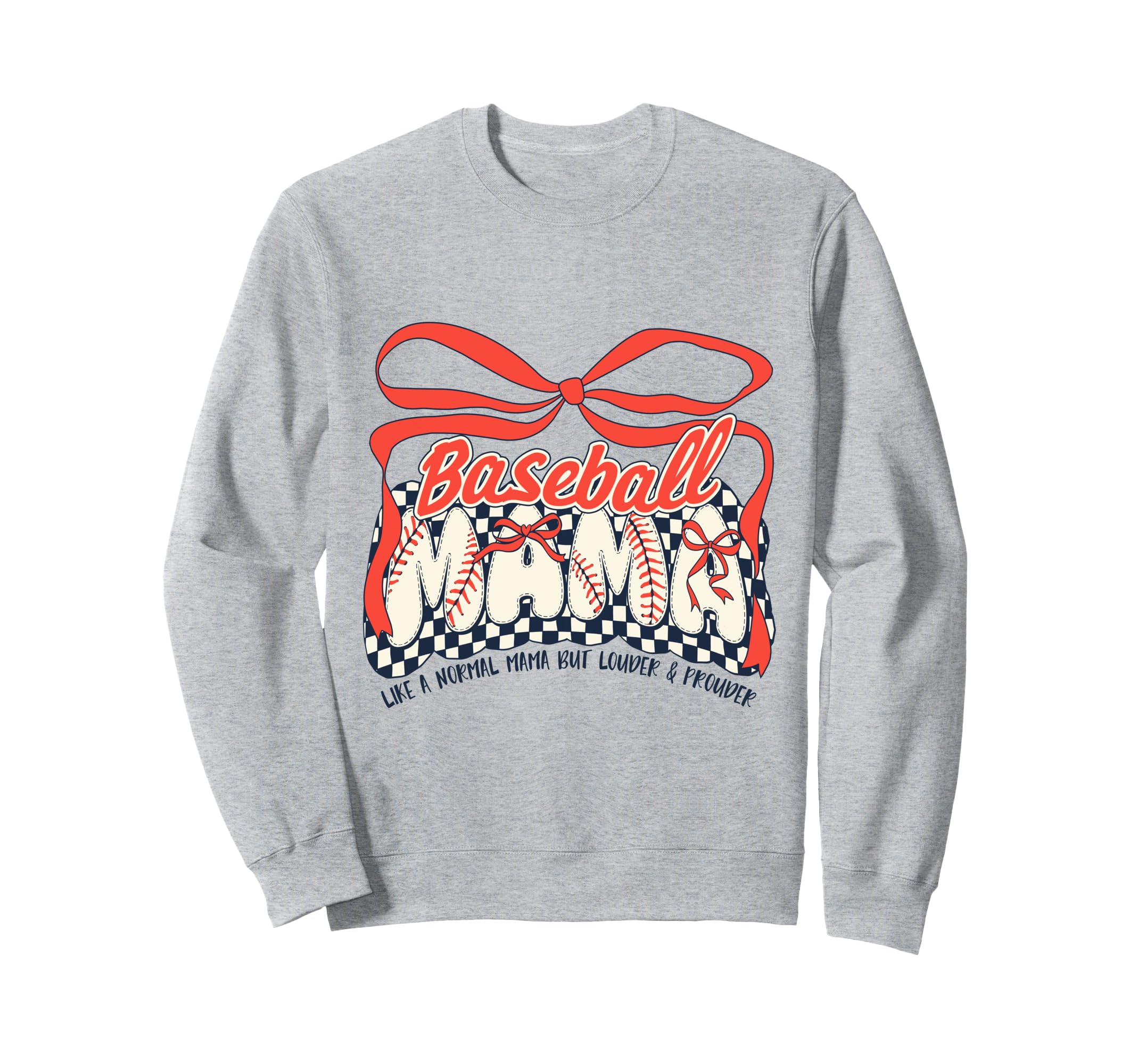 Baseball Mom Game Day Checkered Sweatshirt - Custom Art Print Men Women - T-Shirt, Sweatshirt, Hoodie