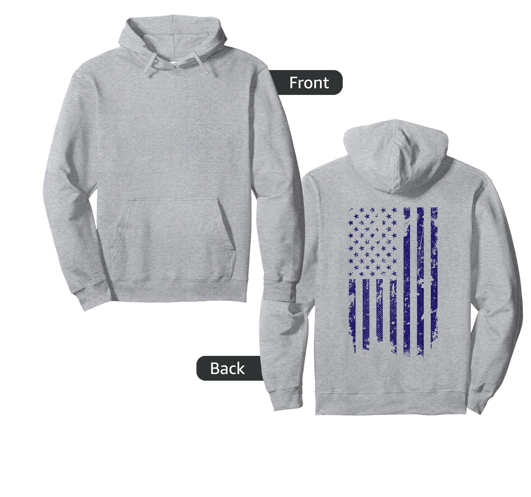 Distressed American Flag Hoodie - Novelty Apparel Unisex - T-Shirt, Sweatshirt, Hoodie