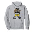 Busy Raising Ballers Softball Messy Hoodie - Custom Art Print for Adults - T-Shirt, Sweatshirt, Hoodie