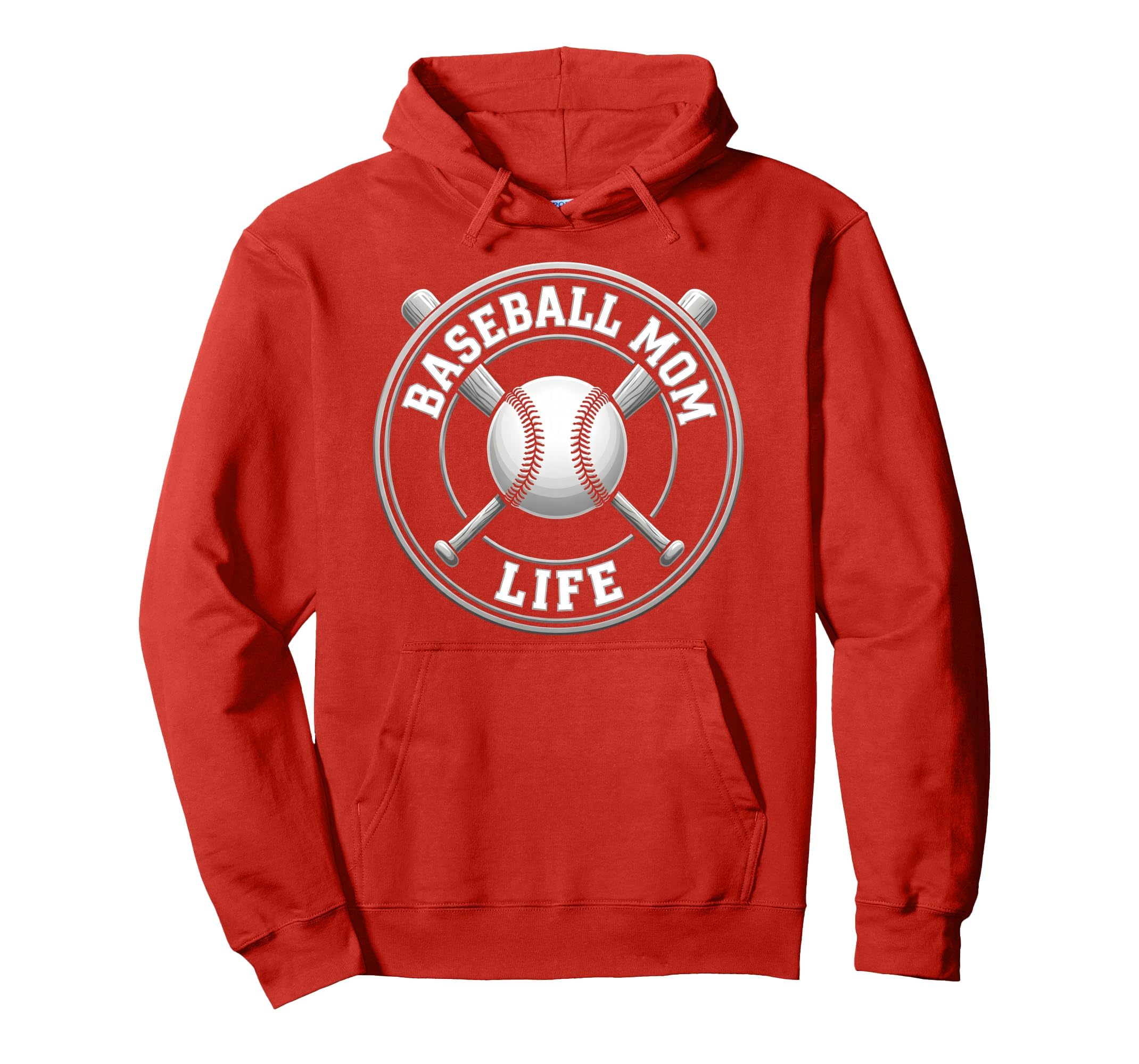 Baseball Mom Life Hoodie - Fun Novelty Design for Adults - T-Shirt, Sweatshirt, Hoodie