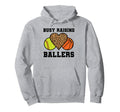 Busy Raising Ballers Softball Hoodie - Novelty Apparel Unisex - T-Shirt, Sweatshirt, Hoodie