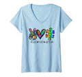 Funny Peace Love Autism Ribbon T-Shirt - Fun Novelty Design for Adults - T-Shirt, Sweatshirt, Hoodie