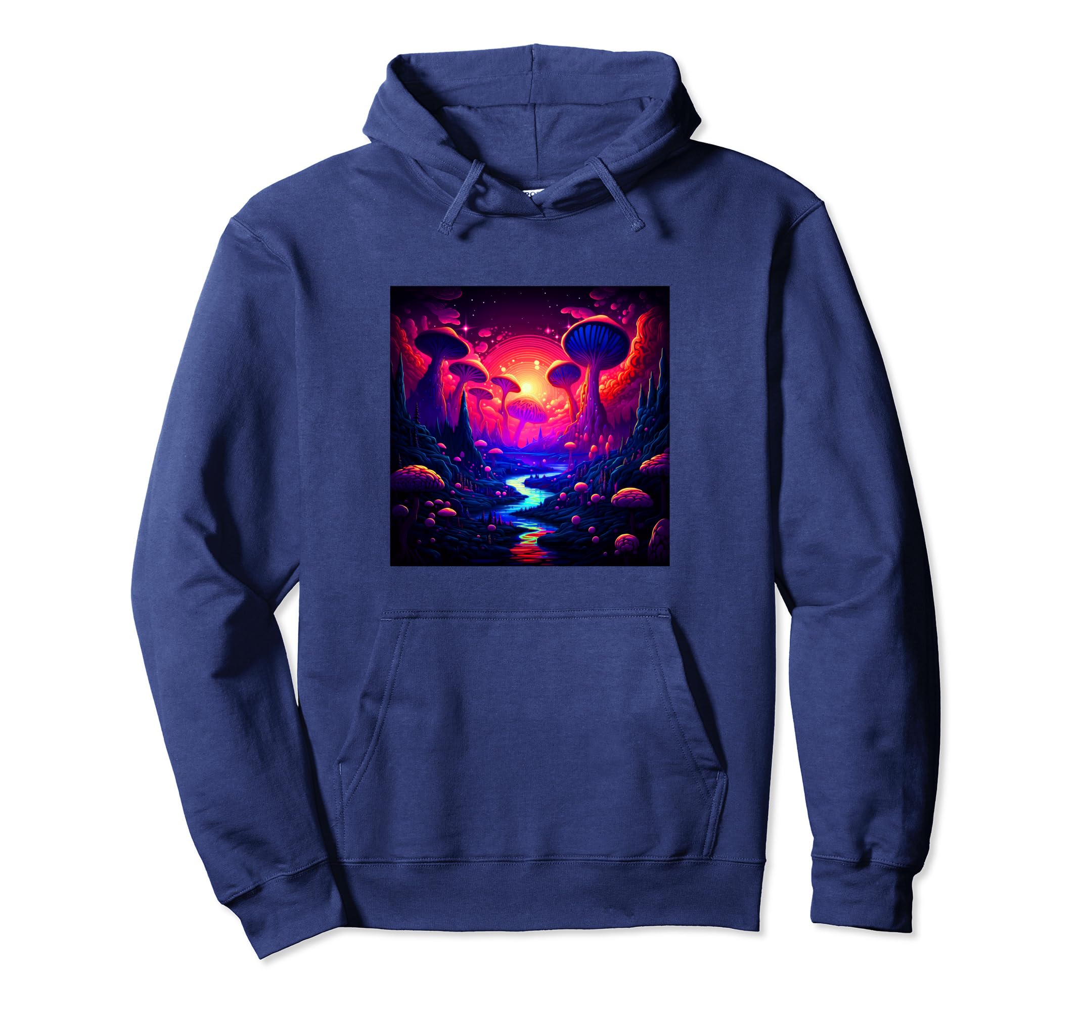 80S Synthwave Aesthetic Mushroom Planet Hoodie - Trendy Graphic Unisex - T-Shirt, Sweatshirt, Hoodie