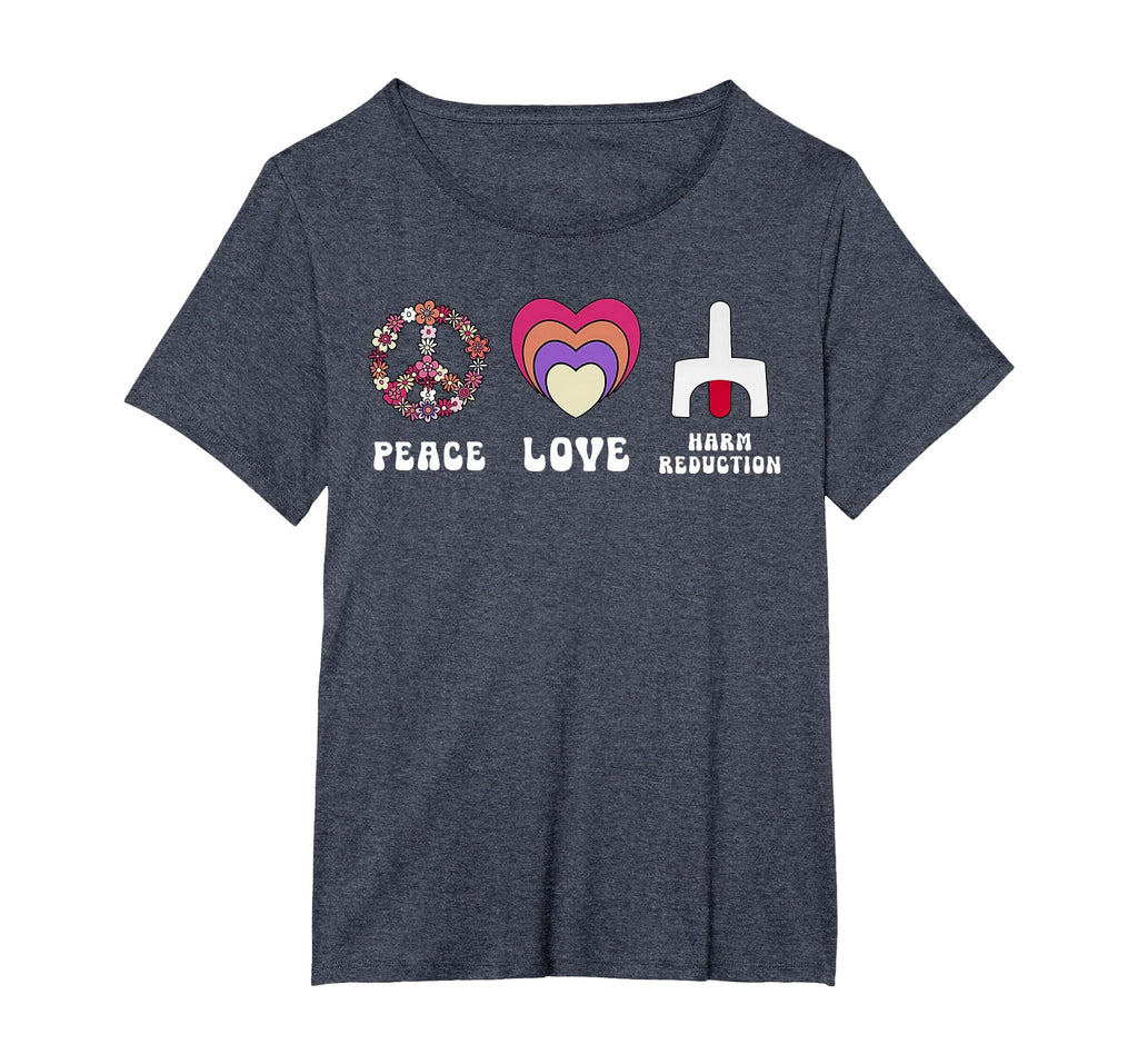 Floral Peace Love Harm Reduction T-Shirt - Fun Novelty Design Unisex - T-Shirt, Sweatshirt, Hoodie