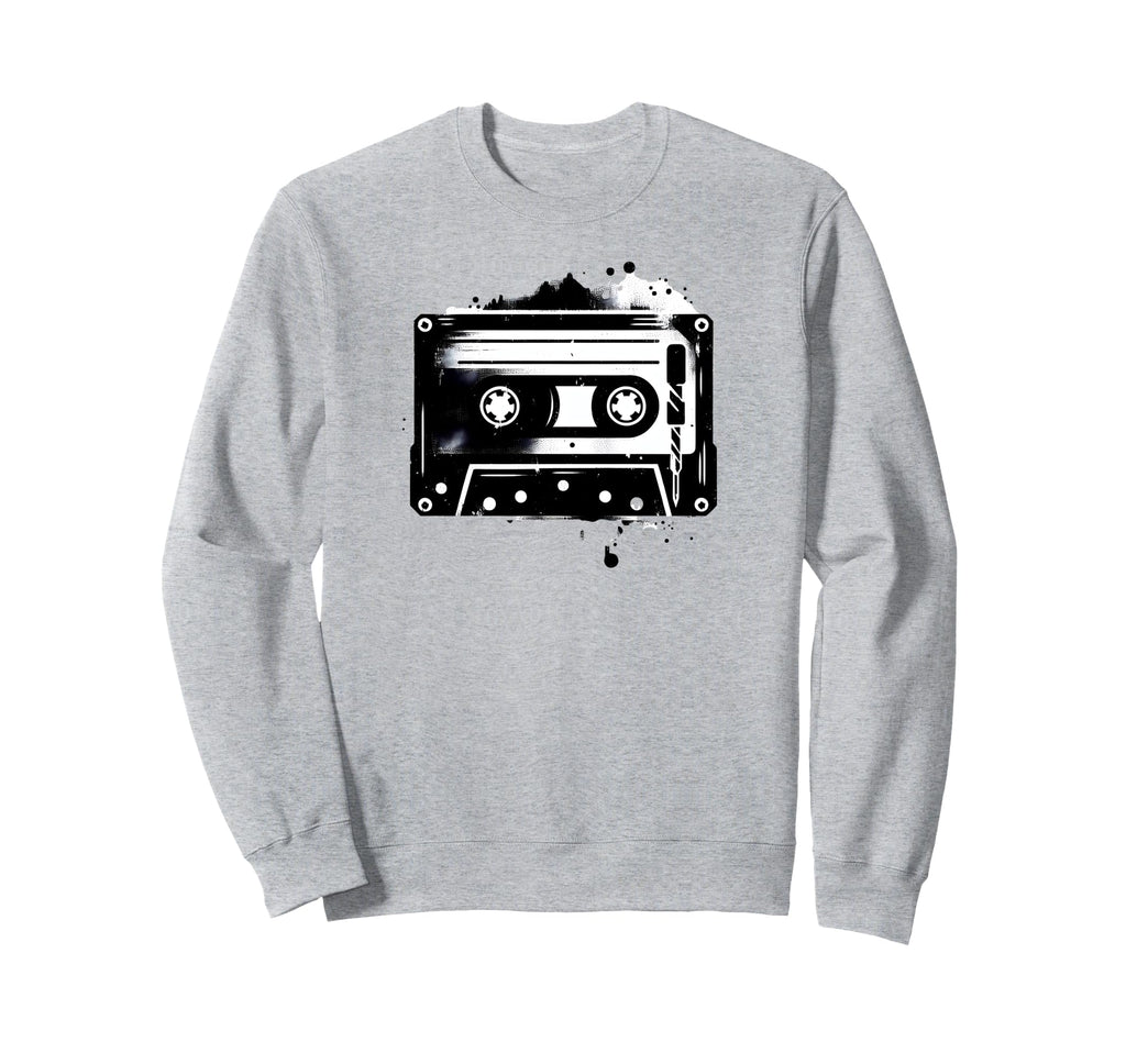 Music Art Music Cassette Tape Sweatshirt - Fun Novelty Design for Adults - T-Shirt, Sweatshirt, Hoodie