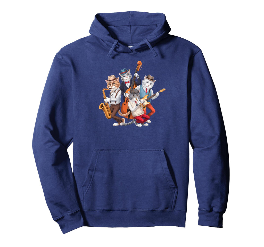 Cat Lover Cat Music Band Cats Musicians Hoodie - Minimalist Print Unisex - T-Shirt, Sweatshirt, Hoodie