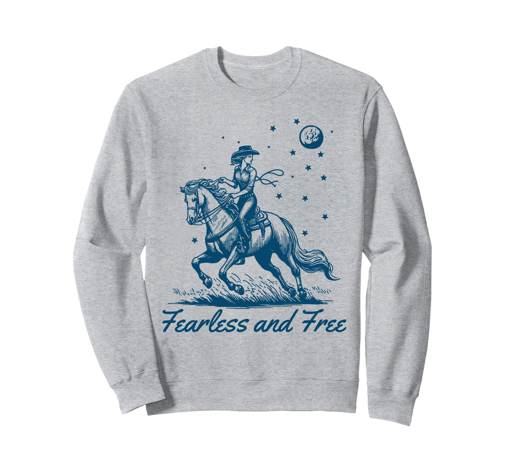 Cowgirl Western Fearless And Free Sweatshirt - Aesthetic Graphic Unisex - T-Shirt, Sweatshirt, Hoodie