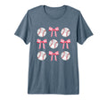 Baseballs Bows Ball Mom School Pride Gift T-Shirt - Unique Graphic Unisex - T-Shirt, Sweatshirt, Hoodie