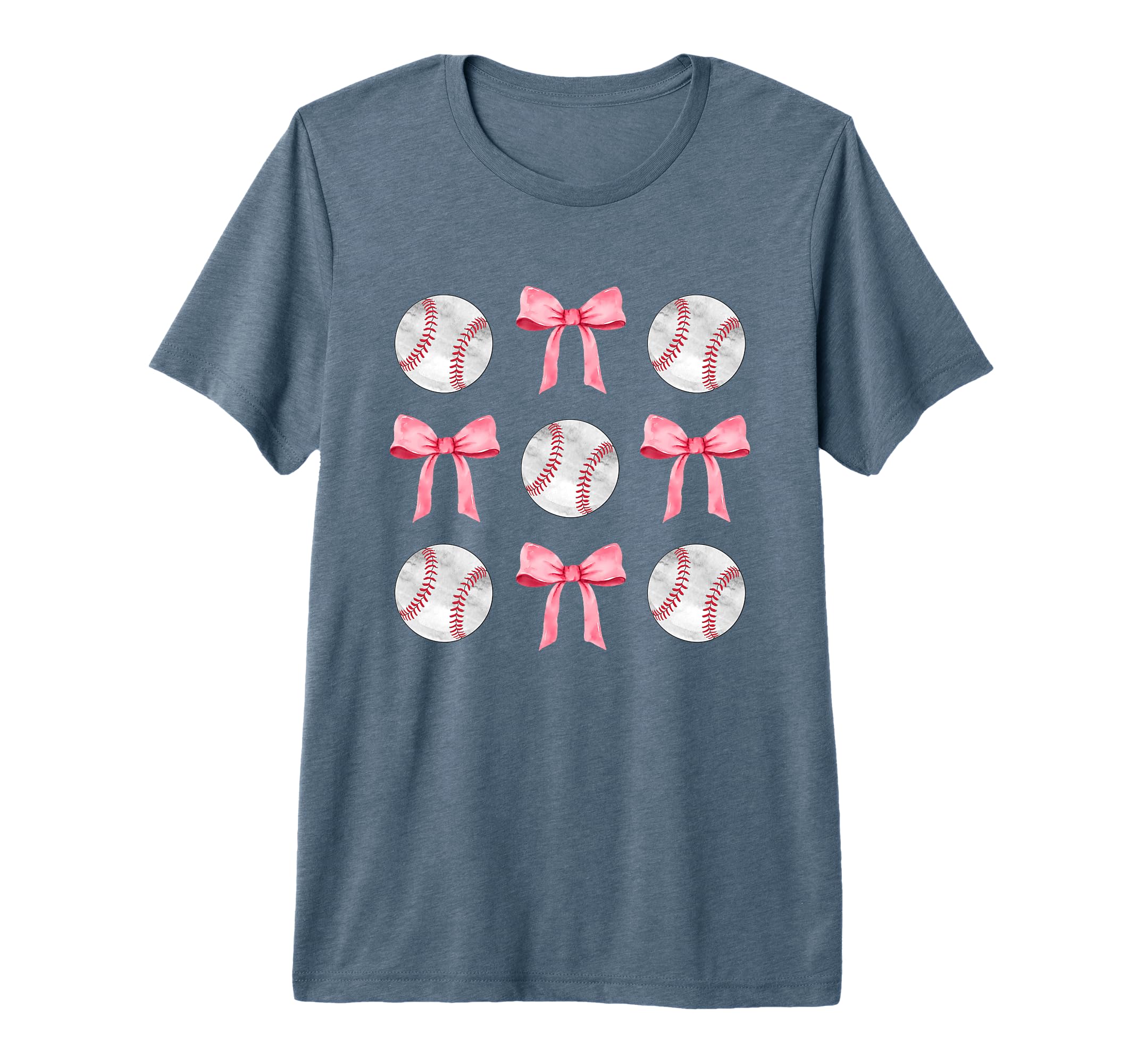 Baseballs Bows Ball Mom School Pride Gift T-Shirt - Unique Graphic Unisex - T-Shirt, Sweatshirt, Hoodie