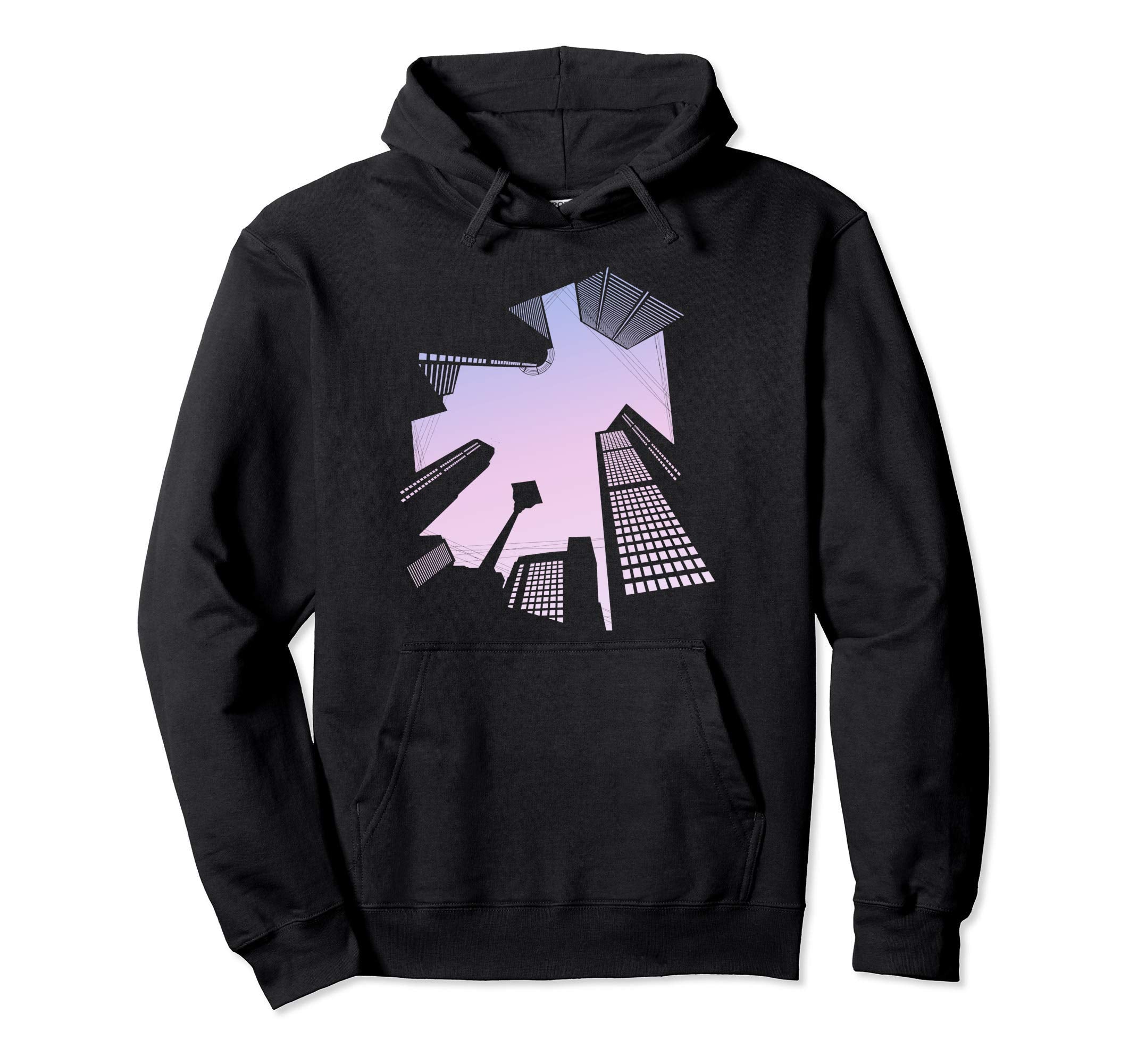Pastel City Lofi Anime Aesthetic Hoodie - Casual Everyday Wear for Adults - T-Shirt, Sweatshirt, Hoodie
