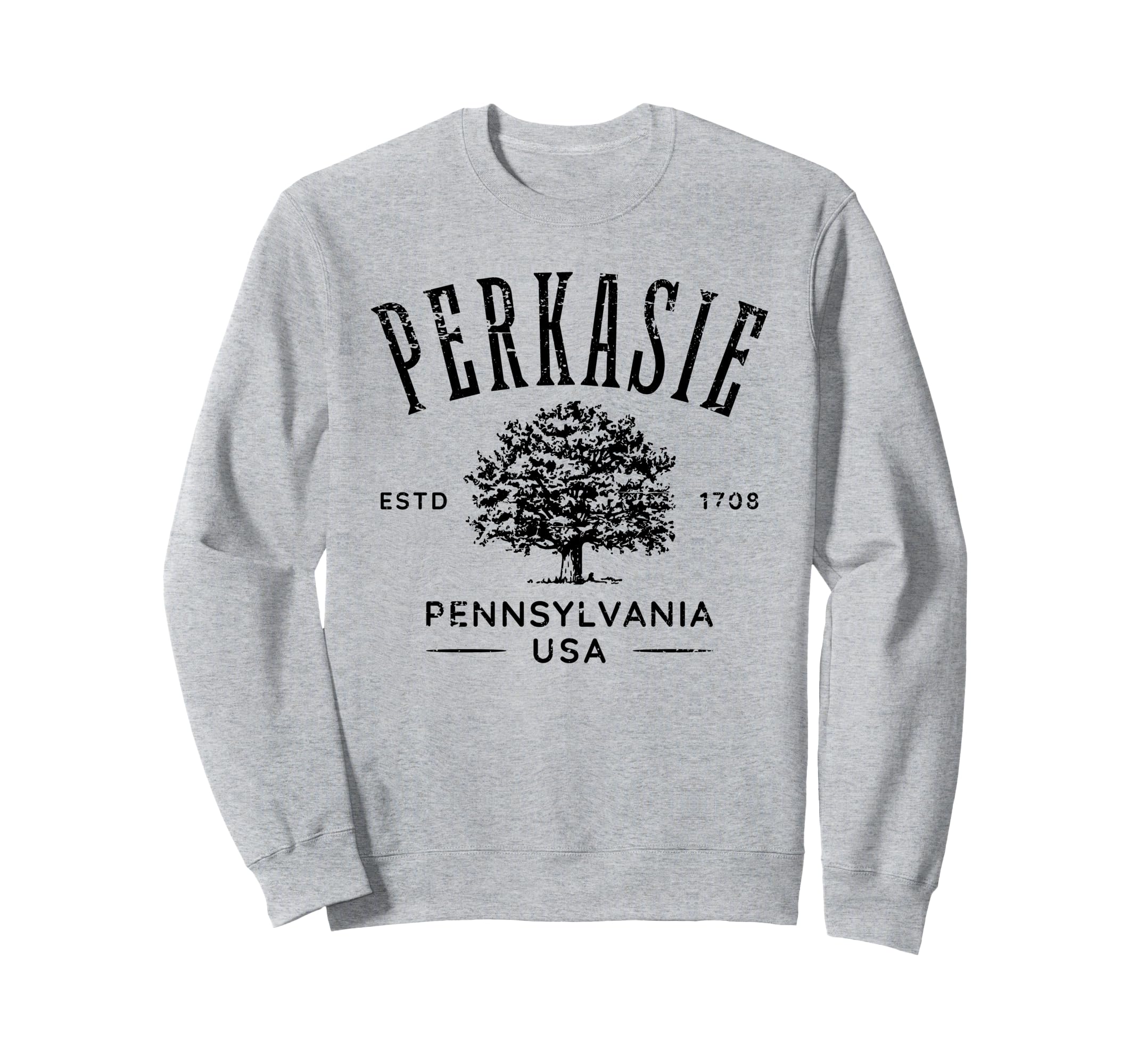 Perkasie Pennsylvania Distressed Sweatshirt - Unique Graphic for Adults - T-Shirt, Sweatshirt, Hoodie