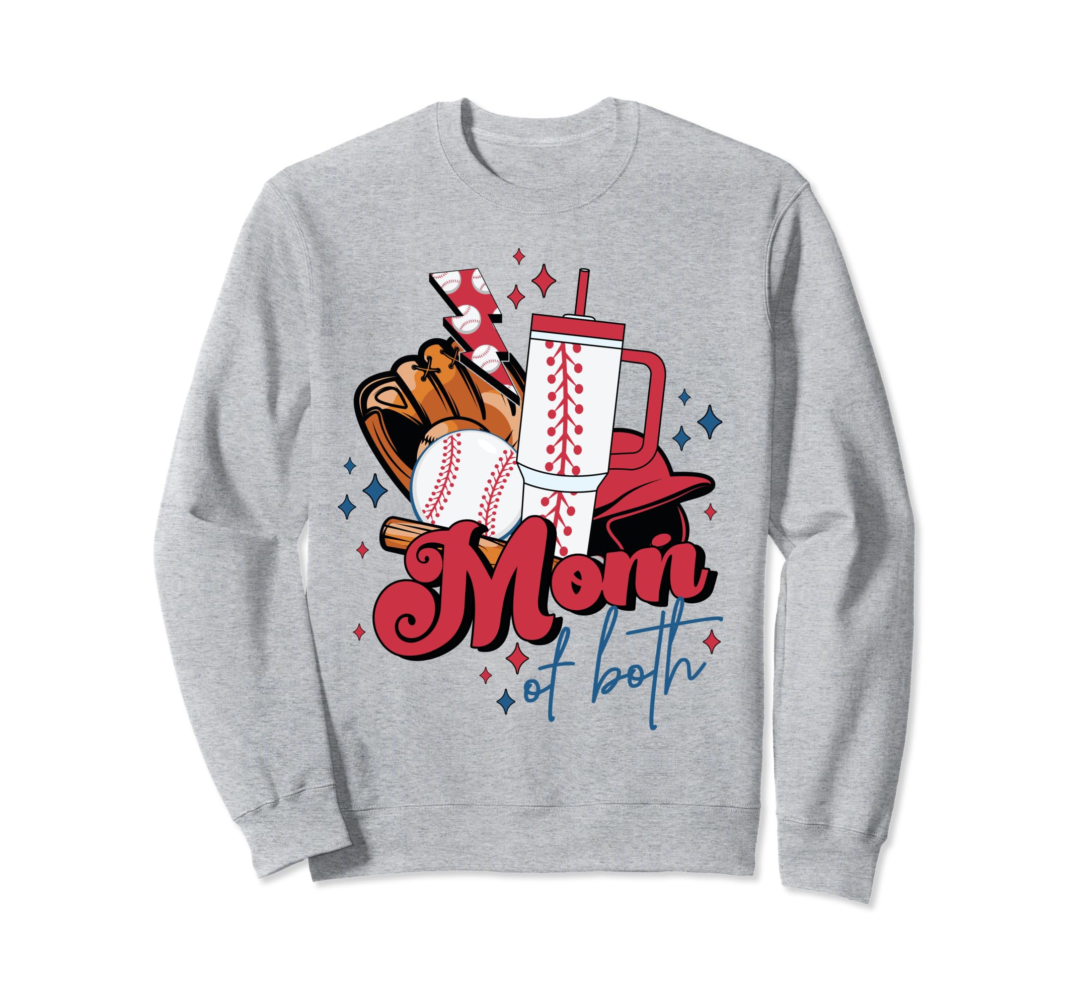 Mom Both Softball Baseball Mama Moms Sweatshirt - Unique Graphic Men Women - T-Shirt, Sweatshirt, Hoodie
