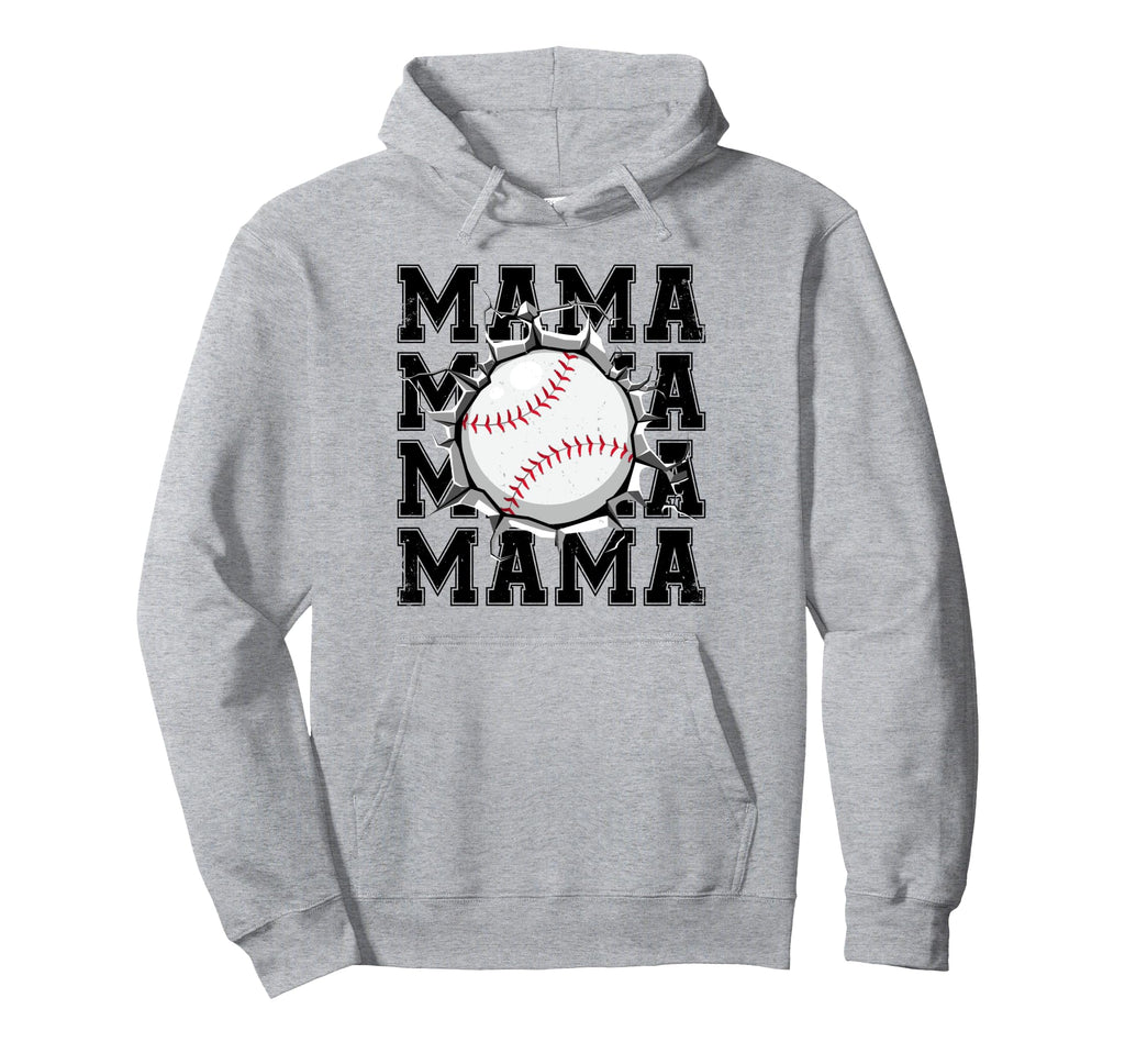 Baseball Mama Cracked Wall Family Hoodie - Fun Novelty Design Men Women - T-Shirt, Sweatshirt, Hoodie