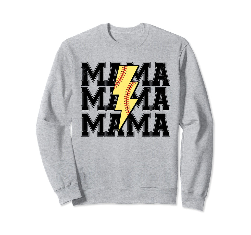 Lightning Bolt Mama Softball Sweatshirt - Unique Graphic for Adults - T-Shirt, Sweatshirt, Hoodie