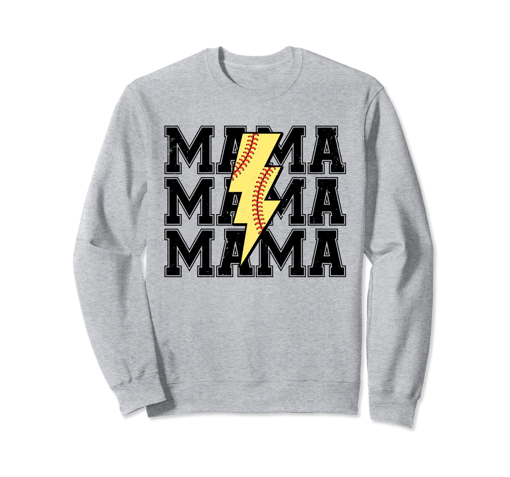 Lightning Bolt Mama Softball Sweatshirt - Unique Graphic for Adults - T-Shirt, Sweatshirt, Hoodie